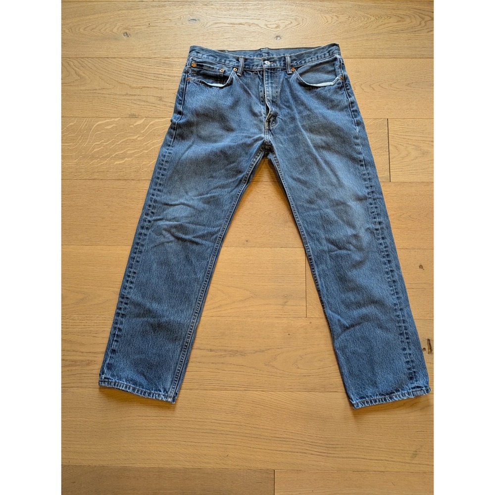 Levi's 505 Jeans Regular Fit Classic Medium Wash Denim Pants W36 L32